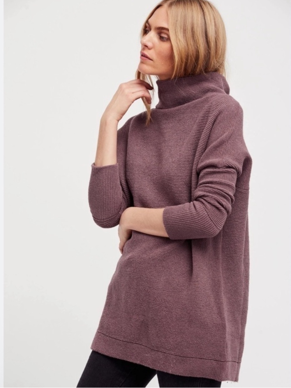 Free People! Ottoman Slouchy Tunic Sweater In Nutmeg NWT! - Picture 7 of 14